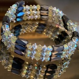 Wide Beaded Bracelet